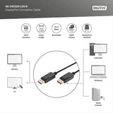 Digitus AK-340100-150-S, Câble Noir