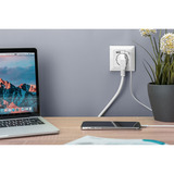Digitus Prise de sécurité encastrée, avec 2x USB-A, Prise de courant Blanc