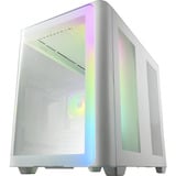 FSP M580-BA Midi Tower Blanc, boîtier pc Blanc | 2x USB-A | 1x USB-C | RGB | Window