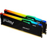 Kingston FURY Kit FURY 64 Go DDR5-5600, Mémoire vive Noir, KF556C40BBAK2-64, Beast RGB, XMP