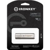 Kingston IronKey Locker+ 50 16 GB, Clé USB Aluminium