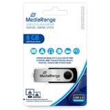 MediaRange Flexi-Drive 8 GB, Clé USB Noir/Argent