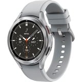 SAMSUNG Galaxy Watch4 Classic, Smartwatch Argent, Bracelet de sport blanc, 46 mm, aluminium, Wifi + LTE