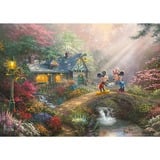 Schmidt Spiele Thomas Kinkade Studios : Mickey & Minnie dans la boîte métallique nostalgique, Puzzle 