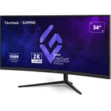ViewSonic VX3418C-2K écran plat de PC 86,4 cm (34") 3440 x 1440 pixels UltraWide Quad HD Noir Moniteur gaming incurvé Noir, 2x DisplayPort, 2x HDMI, 180 Hz, 86,4 cm (34"), 3440 x 1440 pixels, UltraWide Quad HD, Noir