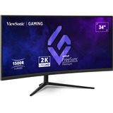 ViewSonic  34" Moniteur UltraWide gaming incurvé  Noir