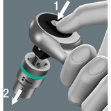 Wera 8100 SA 10 Zyklop Jeu de cliquets métalliques, 1/4", Set d'outils Noir/Vert, Clé à cliquet tout métal de 28 pièces avec carré d'entraînement