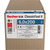 fischer Vis pour panneau de particules ClassicFast II 6,0x200 tête fraisée TX 