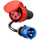 go-e Adaptateur pour Gemini flex 11 kW, CEE rouge triphasé 16A > CEE bleu 16A Noir