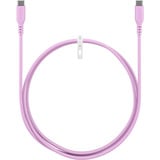 goobay Câble en silicone USB 2.0 rose, connecteur USB-C > connecteur USB-C rose fuchsia