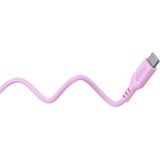 goobay Câble en silicone USB 2.0 rose, connecteur USB-C > connecteur USB-C rose fuchsia