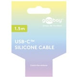 goobay Câble en silicone USB 2.0 rose, connecteur USB-C > connecteur USB-C rose fuchsia
