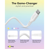 goobay Câble en silicone USB 2.0 rose, connecteur USB-C > connecteur USB-C rose fuchsia