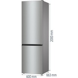 gorenje NRC62CSXL4 Pose libre 361 L Argent, Gris, Combination Réfrigérateur / congélateur Acier inoxydable, 361 L, SN-T, 13 kg/24h, C, Nouvelle zone compartiment, Argent, Gris