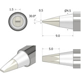 iFixit Pointe de soudure FixHub forme burin 1,5 mm, Fer à souder Argent