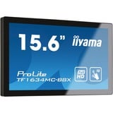 iiyama ProLite TF1634MC-B8X, Affichage public Noir, 39,6 cm (15.6"), 1920 x 1080 pixels, Full HD, LED, Noir