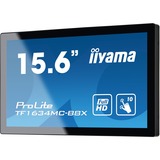 iiyama ProLite TF1634MC-B8X, Affichage public Noir, 39,6 cm (15.6"), 1920 x 1080 pixels, Full HD, LED, Noir