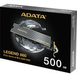 ADATA LEGEND 860 SLEG-860-500GCS disque 500 Go M.2 PCI Express 4.0 NVMe 3D NAND SSD 500 Go, M.2, 5000 Mo/s
