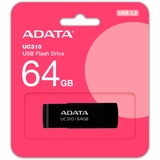 ADATA UC310 lecteur USB flash 64 Go USB Type-A 3.2 Gen 1 (3.1 Gen 1) Noir, Clé USB Noir, 64 Go, USB Type-A, 3.2 Gen 1 (3.1 Gen 1), 100 Mo/s, Pivotant, Noir