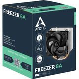 ARCTIC Freezer 8A Processeur Refroidisseur d'air 10 cm Aluminium, Noir Refroidisseur CPU Refroidisseur d'air, 10 cm, Aluminium, Noir