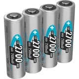 Ansmann Blister 4 X Accu, AA, 2700mAh AA / HR6 Hybrides nickel-métal (NiMH), Batterie Argent, AA, 2700mAh, AA / HR6, Hybrides nickel-métal (NiMH), 1,2 V, 2700 mAh, Bleu