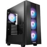 Chieftec HUNTER 2 Midi Tower Noir, boîtier pc Noir | 1x USB-A | 1x USB-C | RGB | Verre Trempé