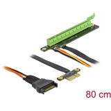 DeLOCK Carte d'extension PCIe x1>x16 avec câble flexible 80 cm, Carte de montage 