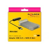 DeLOCK USB-A 3.2 converter > SATA 22-Pin male, Convertisseur Noir, 0,15 mètres