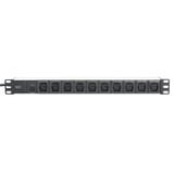 Digitus Bâti de prises 19" C13 avec profilé d'aluminium 1HE, 10 fois, Multiprise Noir/en aluminium