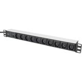 Digitus Bâti de prises 19" C13 avec profilé d'aluminium 1HE, 10 fois, Multiprise Noir/en aluminium