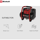 EINHELL Compresseur sans fil Power X-Change TE-AC 36/150 Li OF - Solo, 36 Volt (2x18V) Noir/Rouge
