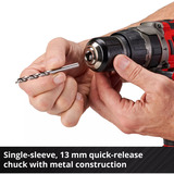 EINHELL Perceuse-visseuse à percussion professionnelle sans fil TP-CD 18/70 Li-i BL - Solo, 18 Volt, Perceuse à percussion Noir/Rouge