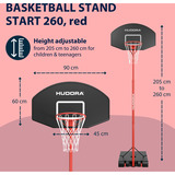 HUDORA Start Basketballständer 260, Appareil de fitness Rouge/Noir