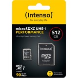 Intenso microSD 512GB UHS-I Perf CL10| Performance 512 Go Classe 10, Carte mémoire Noir, 512 Go, MicroSD, Classe 10, UHS-I, Class 1 (U1), Résistant aux chocs, Résistant à une température, Imperméable, Résistant aux rayons X