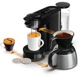 Philips HD6594/62 machine à café Semi-automatique Machine à café 2-en-1 1 L, Padmaschine Noir, Machine à café 2-en-1, 1 L, Dosette de café, Café moulu, 1450 W, Noir