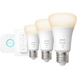 Philips Hue Kit de démarrage : 3 ampoules connectées E27 (1100) + variateur, Lampe à LED Philips Hue White Kit de démarrage : 3 ampoules connectées E27 (1100) + variateur, Ampoule intelligente, Blanc, Bluetooth/Zigbee, LED intégrée, E27, Lumière blanche douce