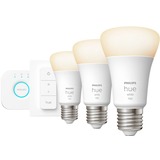 Philips Hue Kit de démarrage : 3 ampoules connectées E27 (1100) + variateur, Lampe à LED Philips Hue White Kit de démarrage : 3 ampoules connectées E27 (1100) + variateur, Ampoule intelligente, Blanc, Bluetooth/Zigbee, LED intégrée, E27, Lumière blanche douce