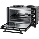 Unold 68885 four et cuisinière Céramique Noir, Mini four Noir, Cuisinière, Noir, Rotatif, Noir, Métal, Verre