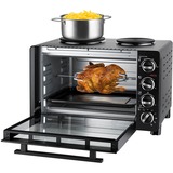 Unold 68885 four et cuisinière Céramique Noir, Mini four Noir, Cuisinière, Noir, Rotatif, Noir, Métal, Verre