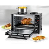 Unold 68885 four et cuisinière Céramique Noir, Mini four Noir, Cuisinière, Noir, Rotatif, Noir, Métal, Verre