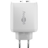 goobay 45W GaN USB-C PD Dual Fast Charger, Chargeur Blanc