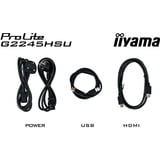 iiyama G-MASTER G2245HSU-B2 écran plat de PC 54,6 cm (21.5") 1920 x 1080 pixels Full HD LED Noir Moniteur gaming Noir (Mat), 1x DisplayPort, 1x HDMI, 2x USB-A, 54,6 cm (21.5"), 1920 x 1080 pixels, Full HD, LED, 1 ms, Noir