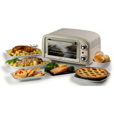 Ariete 3919/03 10 L 800 W Beige Grill, Mini four Blanc/vert clair, 10 L, Beige, Pose libre, Rotatif, 90 - 230 °C, Mécanique
