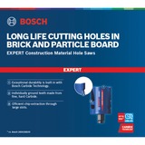 Bosch EXPERT CONSTRUCTION MATERIAL scie de forage Perceuse 6 pièce(s), Scie à trou Régler, Perceuse, Brique, Tableau à particules, Plastique, Bois tendre, Carrelage, Bleu, Or, Rouge, Acier inoxydable, Carbone tungstène (TC), 6 cm