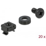 DeLOCK 66548 vis et boulon 1,2 cm 20 pièce(s) M6 Bolts & nuts Noir, Bolts & nuts, Métal, Métal, M6, Tête ronde, PH (Phillips)