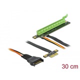 DeLOCK 85762 carte et adaptateur d'interfaces Interne PCIe, Carte de montage PCIe, PCIe, Noir, Vert, 0,3 m, 1 pièce(s)