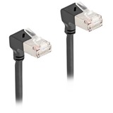 DeLOCK Câble de raccordement RJ-45 Cat.6a S/FTP, Slim coudé à 90° Noir