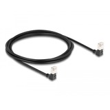 DeLOCK Câble de raccordement RJ-45 Cat.6a S/FTP, Slim coudé à 90° Noir