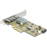 DeLOCK Carte PCI-E x4 vers 2x USB-C 40Gbps / 2x MiniDisplay LP, Carte d'interface 