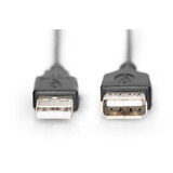 Digitus Câble de rallonge USB 2.0, connecteur USB-A > prise USB-A, Câble d'extension Noir